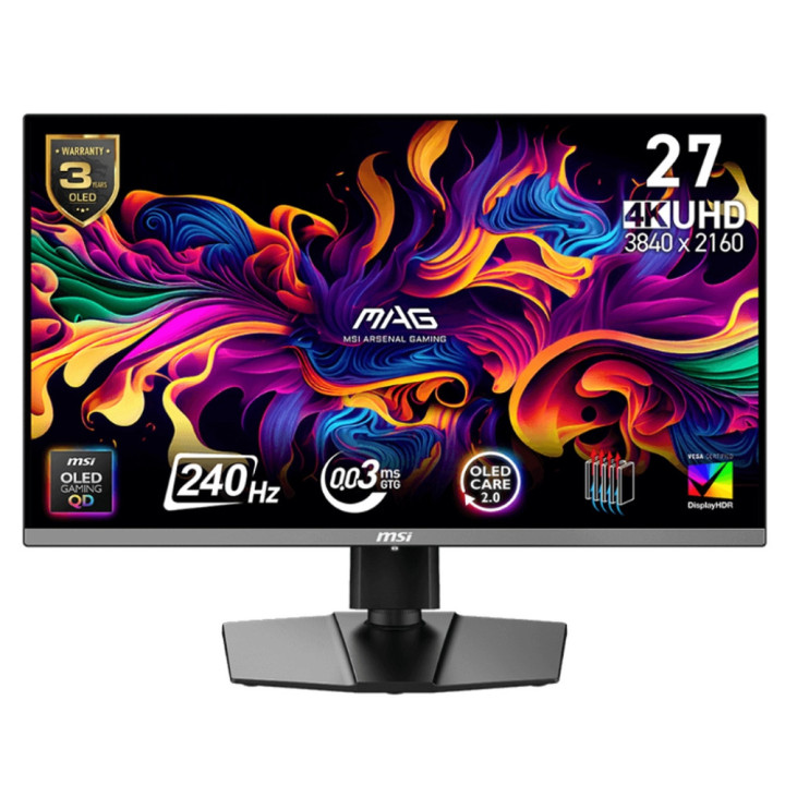 Монитор MSI MAG 272UP QD-OLED X24, 27" QD-OLED 3840x2160, 0.03ms 240Hz, G-SYNC - 9S6-3CD79A-024 - 1