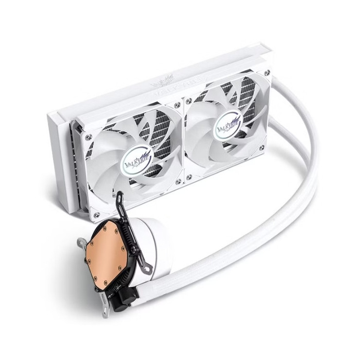 Водно охлаждане за процесор VALKYRIE A240 White, Течно охлаждане, 2x120mm вентилатора, 800-2300 RPM помпа, ARGB LED, Intel/AMD с