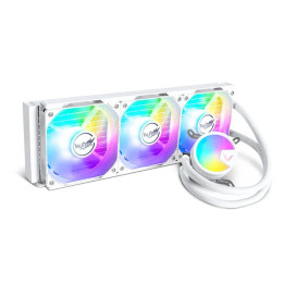 Водно охлаждане за процесор VALKYRIE A360 White, 3x120mm вентилатора, Liquid cooling, LGA115x/1700/2011/2066/AM4/AM5 - VK-AIOA36
