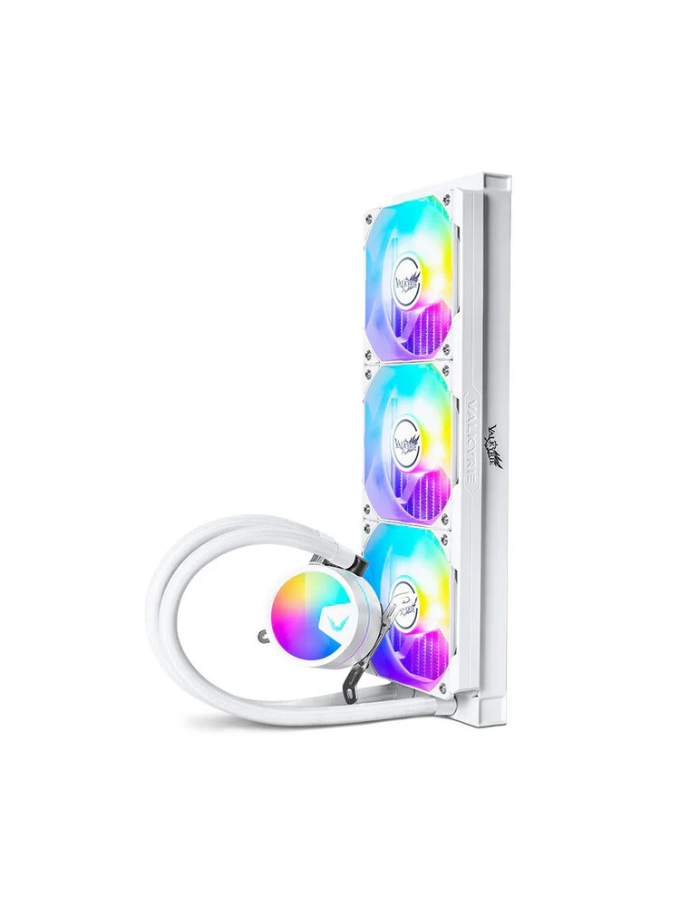 Водно охлаждане за процесор VALKYRIE A360 White, 3x120mm вентилатора, Liquid cooling, LGA115x/1700/2011/2066/AM4/AM5 - VK-AIOA36