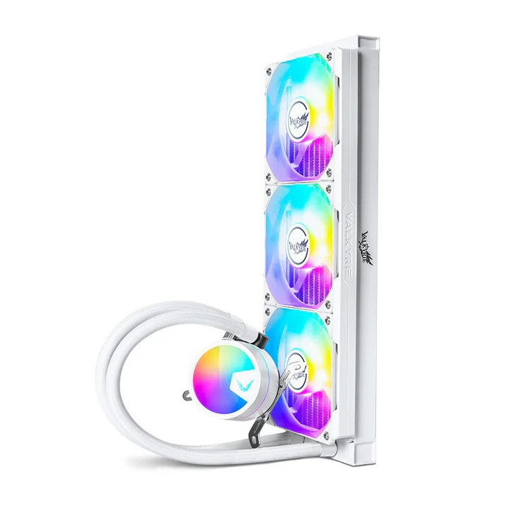 Водно охлаждане за процесор VALKYRIE A360 White, 3x120mm вентилатора, Liquid cooling, LGA115x/1700/2011/2066/AM4/AM5 - VK-AIOA36