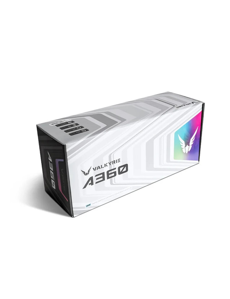 Водно охлаждане за процесор VALKYRIE A360 White, 3x120mm вентилатора, Liquid cooling, LGA115x/1700/2011/2066/AM4/AM5 - VK-AIOA36