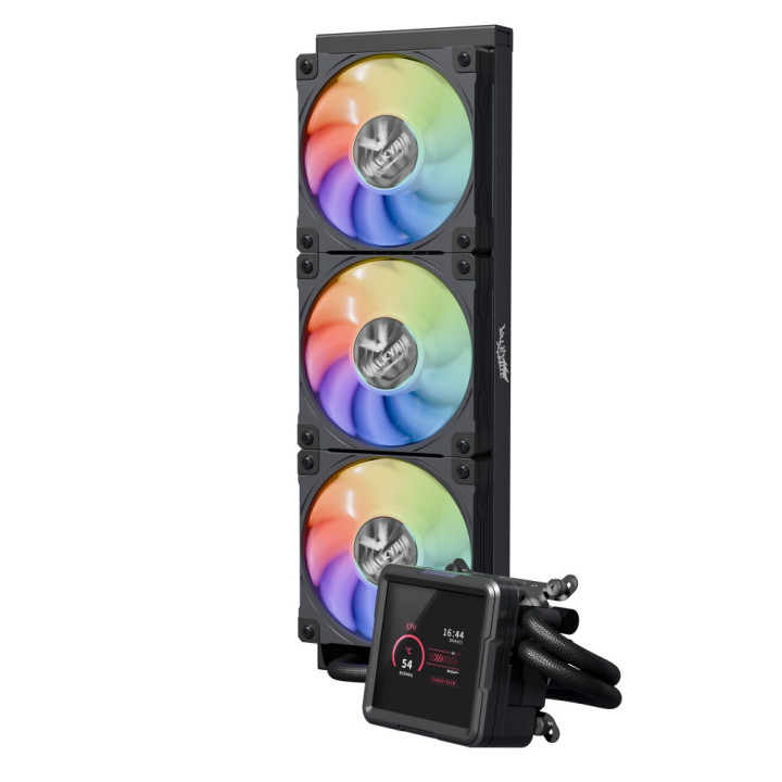 Водно охлаждане за процесор VALKYRIE B-GT360 ARGB LCD, 3x120mm вентилатора, 1700-2800RPM помпа, LCD дисплей, Intel/AMD съвместим