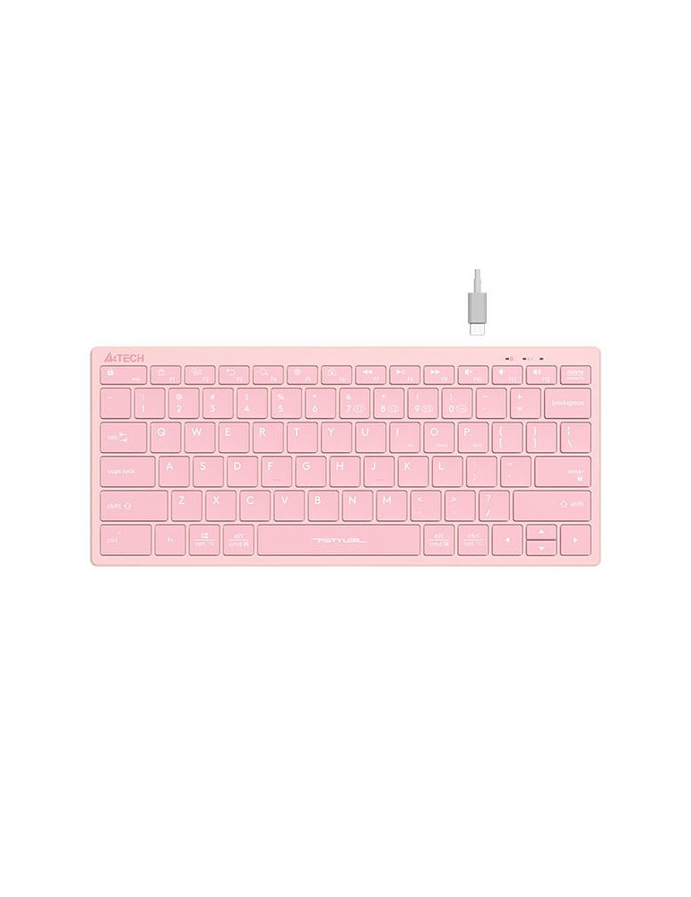 Bluetooth клавиатура A4TECH FBX51C FSTyler, Bluetooth, 2.4 GHz, USB-C, Кирилизирана, Розов