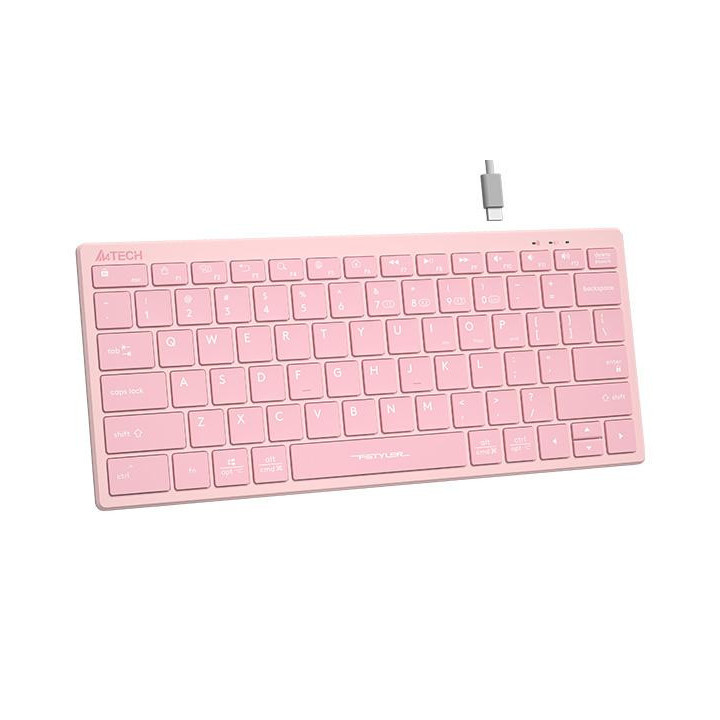 Bluetooth клавиатура A4TECH FBX51C FSTyler, Bluetooth, 2.4 GHz, USB-C, Кирилизирана, Розов
