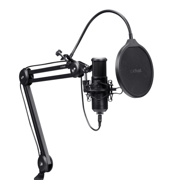 Микрофон TRUST GXT270 Emita II, Condenser, Cardioid, USB, 2.5m кабел, със стойка - 25770 - 3