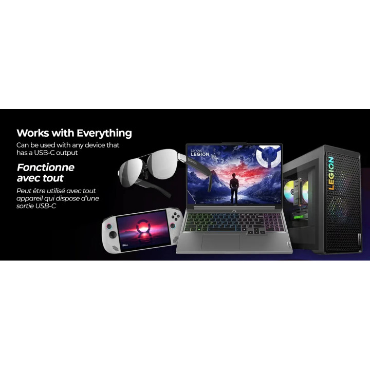 VR очила LENOVO Legion Glasses gen 2, 0.6" 1920x1080, 43.5° FOV, 800 nits, черни - GY21R10234 - 2