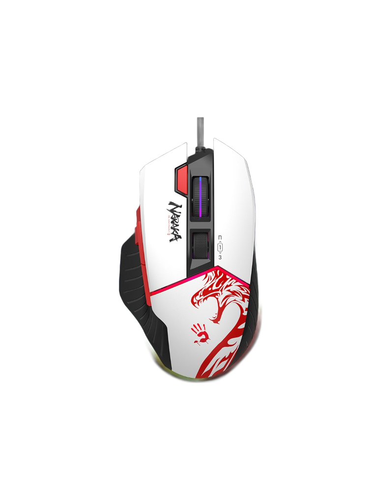 Геймърска мишка A4tech Bloody W95 Max, Жична, 12000 cpi, Naraka,Черен/Бял