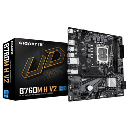 Дънна платка GIGABYTE B760M H V2, Чипсет Intel B760, Socket 1700, DDR5, Micro ATX - 1