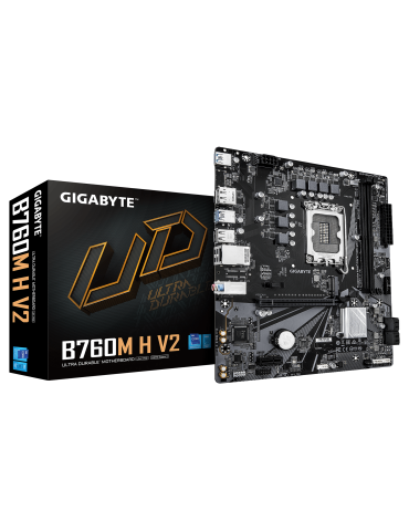 Дънна платка GIGABYTE B760M H V2, Чипсет Intel B760, Socket 1700, DDR5, Micro ATX - 1