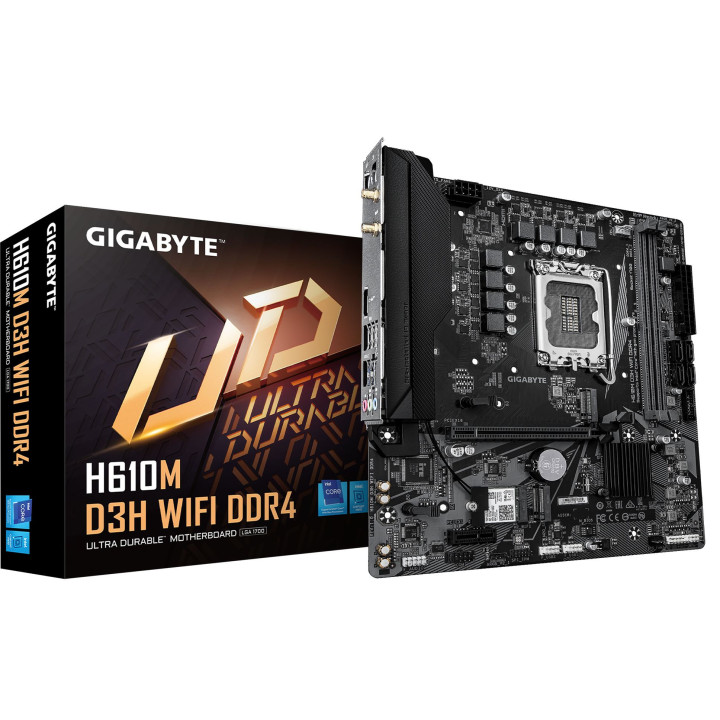 Дънна платка GIGABYTE H610M D3H WIFI, Intel H610, Socket 1700, Micro A