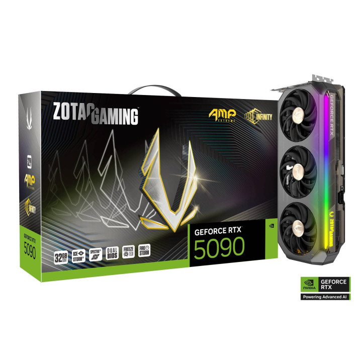 Видео карта ZOTAC GAMING RTX 5090 AMP Extreme INFINITY, 32GB GDDR7 28Gbps -ZT-B50900B-10P - 1