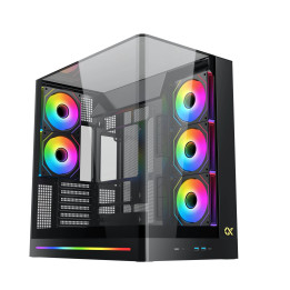 Кутия за компютър Xigmatek PANO II, Middle Tower, E-ATX, 8x ARGB вентилатора, Темперирано стъкло - EN48418 - 1