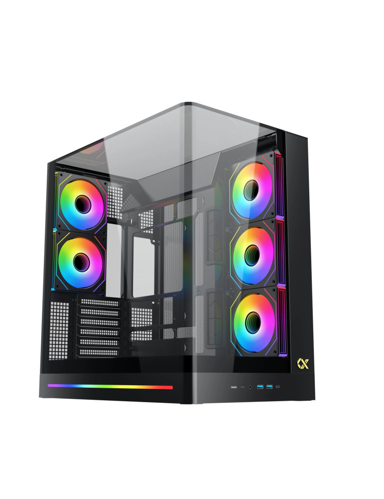 Кутия за компютър Xigmatek PANO II, Middle Tower, E-ATX, 8x ARGB вентилатора, Темперирано стъкло - EN48418 - 1