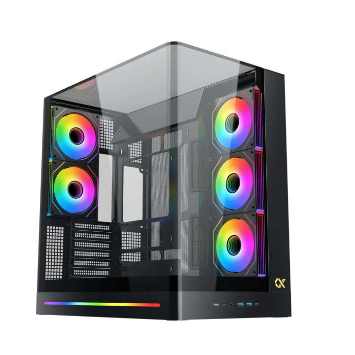 Кутия за компютър Xigmatek PANO II, Middle Tower, E-ATX, 8x ARGB вентилатора, Темперирано стъкло - EN48418 - 1