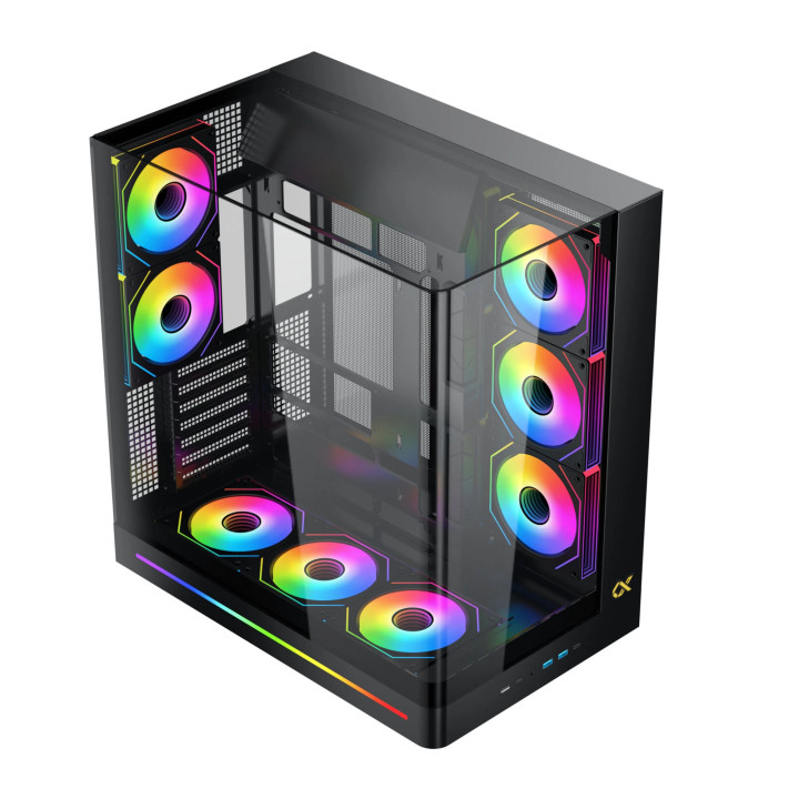 Кутия за компютър Xigmatek PANO II, Middle Tower, E-ATX, 8x ARGB вентилатора, Темперирано стъкло - EN48418 - 2