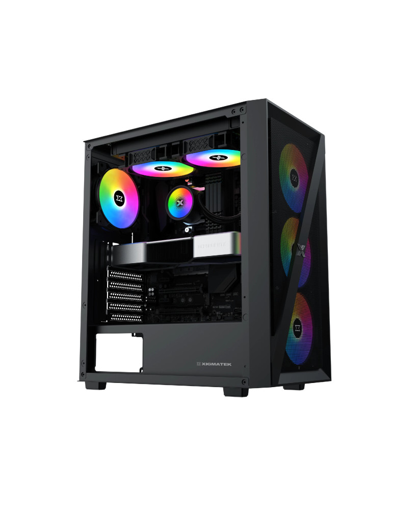 Кутия за компютър Xigmatek Blade, Middle Tower ATX, 4 RGB вентилатора, Tempered Glass - EN40887 - 2