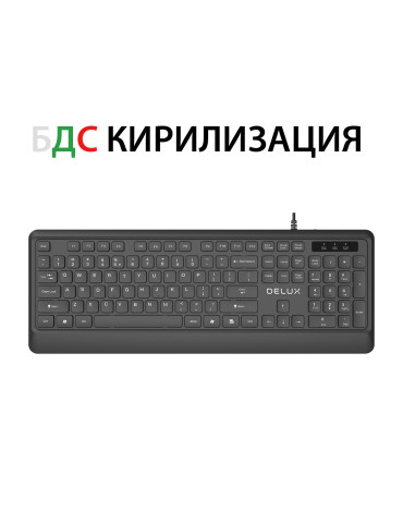 Клавиатура Delux K7009BU, БДС кирилизация, Numpad - 1