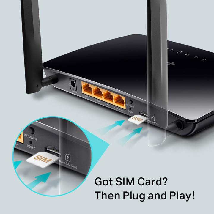 Безжичен рутер TP-LINK Archer MR402, AC1200, 4G LTE, 2× външни антени - 2