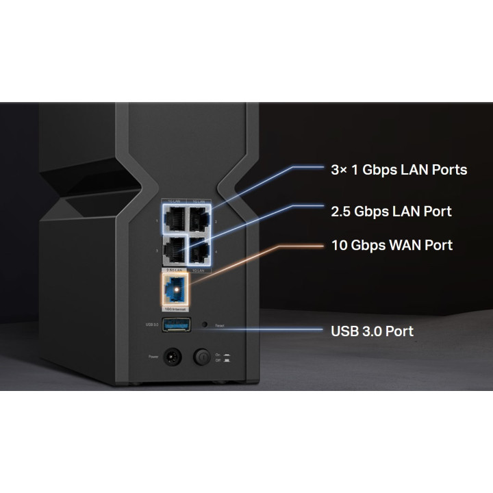 Рутер Wi-Fi 7 TP-Link Archer BE700, BE15000 3-лентов - 4