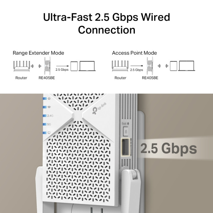 Удължител на обхват TP-Link RE405BE, BE6500 Wi-Fi 7 2-лентов - 810142823616 - 6