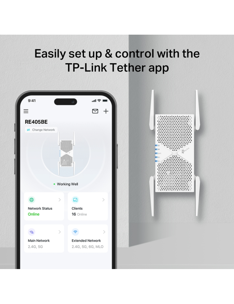 Удължител на обхват TP-Link RE405BE, BE6500 Wi-Fi 7 2-лентов - 810142823616 - 8