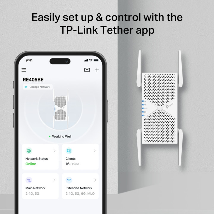 Удължител на обхват TP-Link RE405BE, BE6500 Wi-Fi 7 2-лентов - 810142823616 - 8