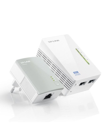 Powerline адаптер TP-Link TL-WPA4220, AV500, Wi-Fi 802.11n 300Mbps, 3x Ethernet, Starter Kit - 1