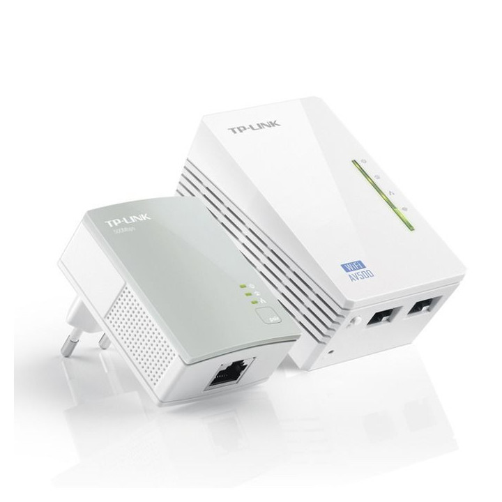 Powerline адаптер TP-Link TL-WPA4220, AV500, Wi-Fi 802.11n 300Mbps, 3x Ethernet, Starter Kit - 1