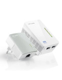 Powerline адаптер TP-Link TL-WPA4220, AV500, Wi-Fi 802.11n 300Mbps, 3x Ethernet, Starter Kit - 1