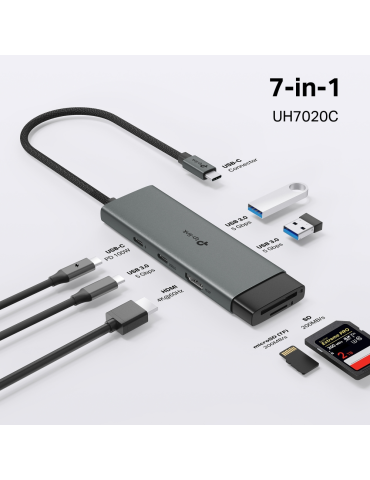USB хъб TP-LINK UH7020C, Type-C 7 в 1 - 1