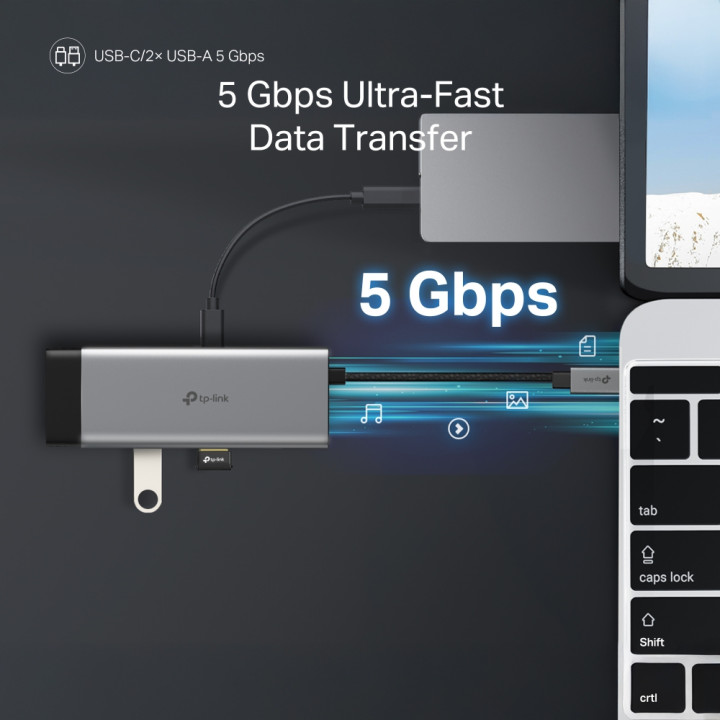 USB хъб TP-LINK UH7020C, Type-C 7 в 1 - 8
