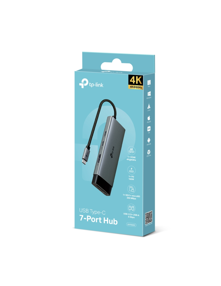 USB хъб TP-LINK UH7020C, Type-C 7 в 1 - 11