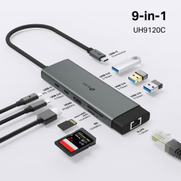 USB хъб TP-LINK UH9120C, 9в1 Type-C - 1