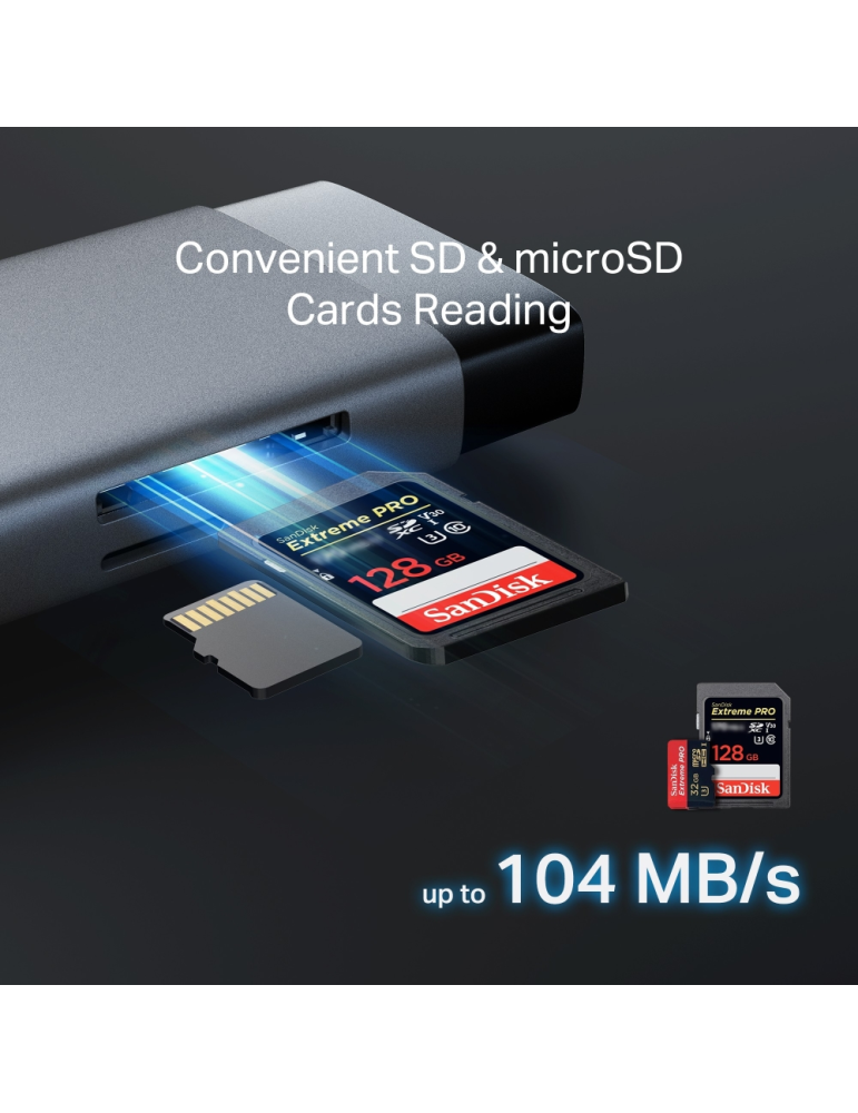 USB хъб TP-LINK UH9120C, 9в1 Type-C - 8