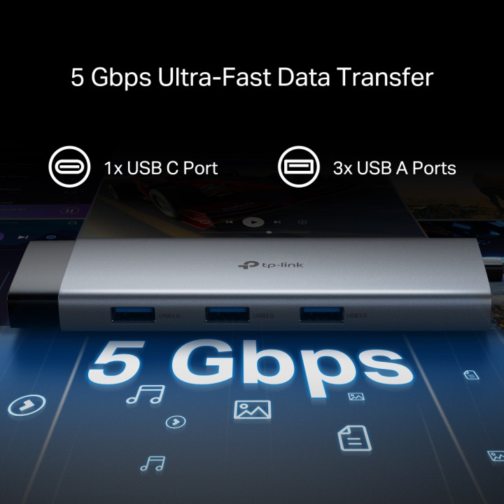 USB хъб TP-LINK UH9120C, 9в1 Type-C - 10