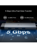 USB хъб TP-LINK UH9120C, 9в1 Type-C - 10