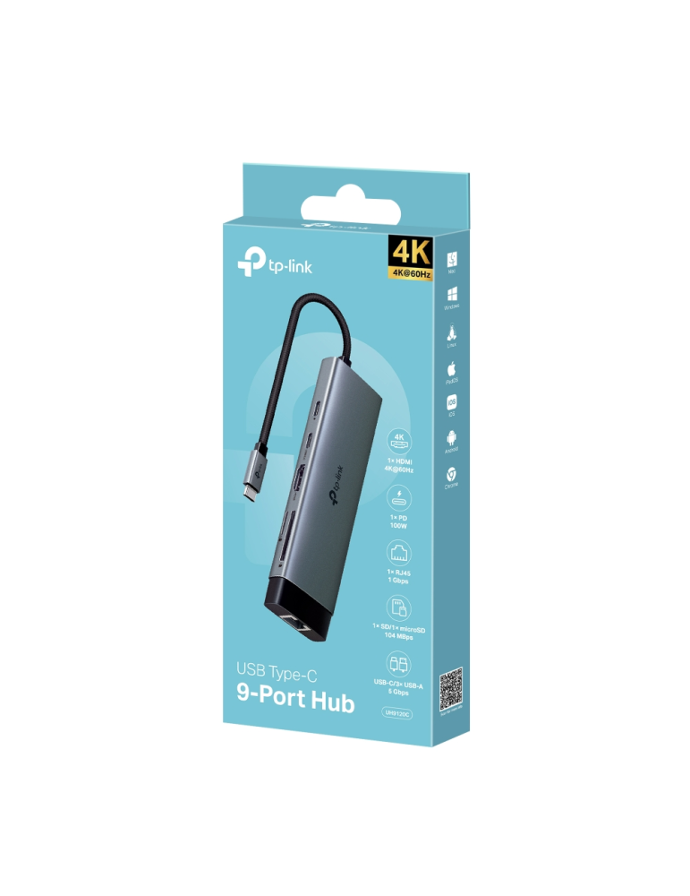 USB хъб TP-LINK UH9120C, 9в1 Type-C - 13