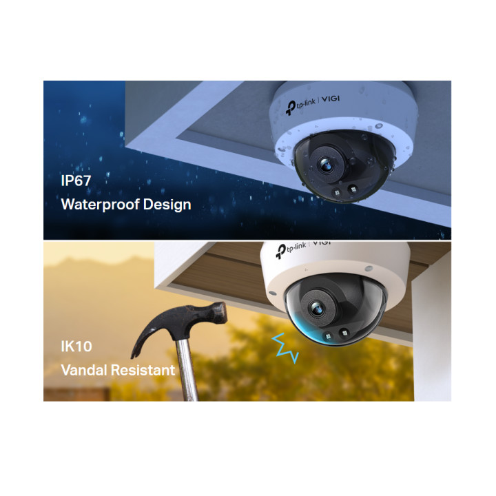 Мрежова камера TP-Link VIGI C230I, 3MP, 2.8mm, IR куполна, 12V DC - 9