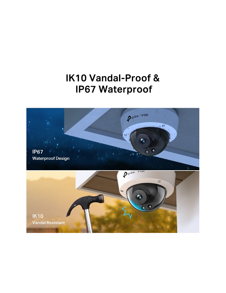 Мрежова камера TP-Link VIGI C240I, 4MP IR куполна, 4mm обектив - 2