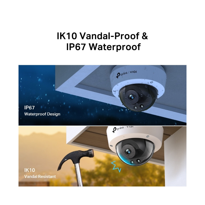 Мрежова камера TP-Link VIGI C240I, 4MP IR куполна, 4mm обектив - 2
