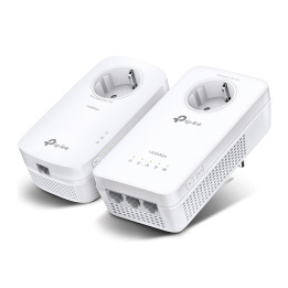 Powerline адаптер TP-Link TL-WPA8631P KIT, AV1300 Gigabit с Wi-Fi ac и електрически контакт - 1