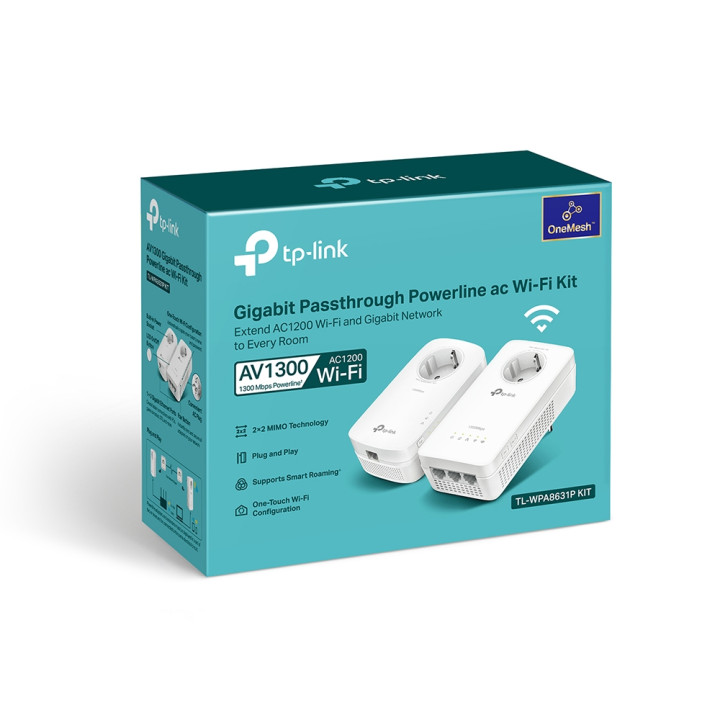 Powerline адаптер TP-Link TL-WPA8631P KIT, AV1300 Gigabit с Wi-Fi ac и електрически контакт - 8