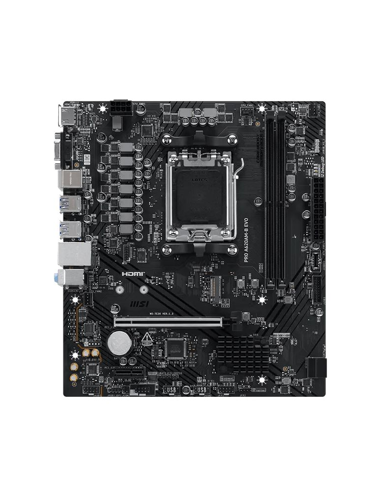 Дънна платка MSI A620AM-B EVO, AMD A620, DDR5, Micro ATX - 911-7E36-001R - 2