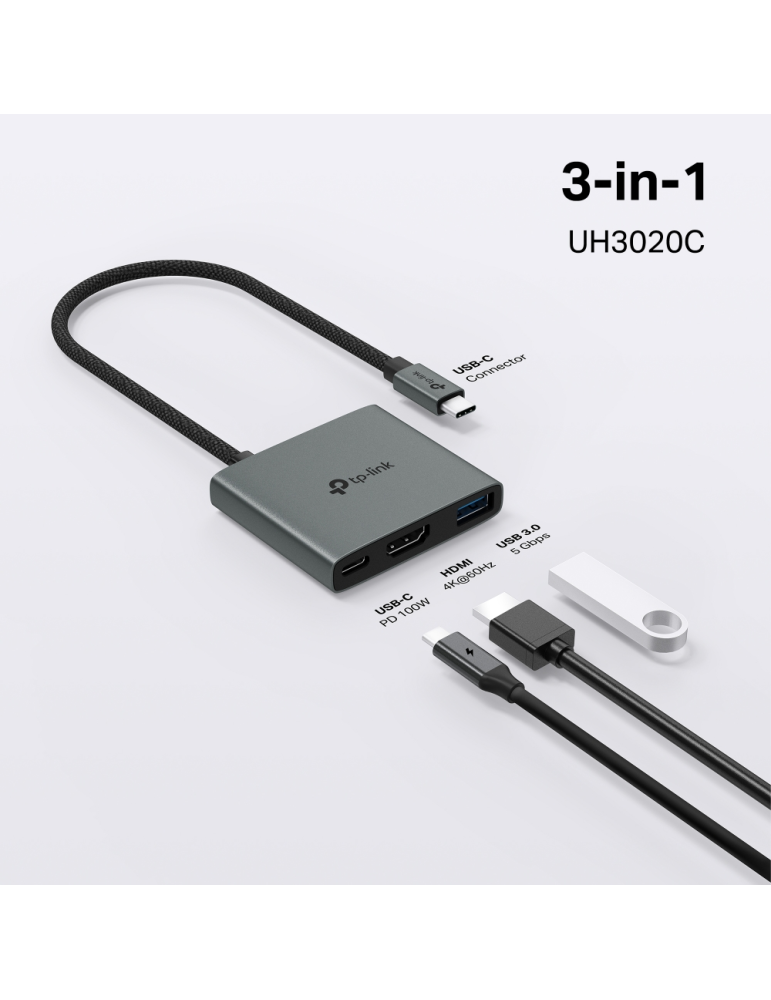 USB хъб TP-Link UH3020C, 1x HDMI Type-C - 1