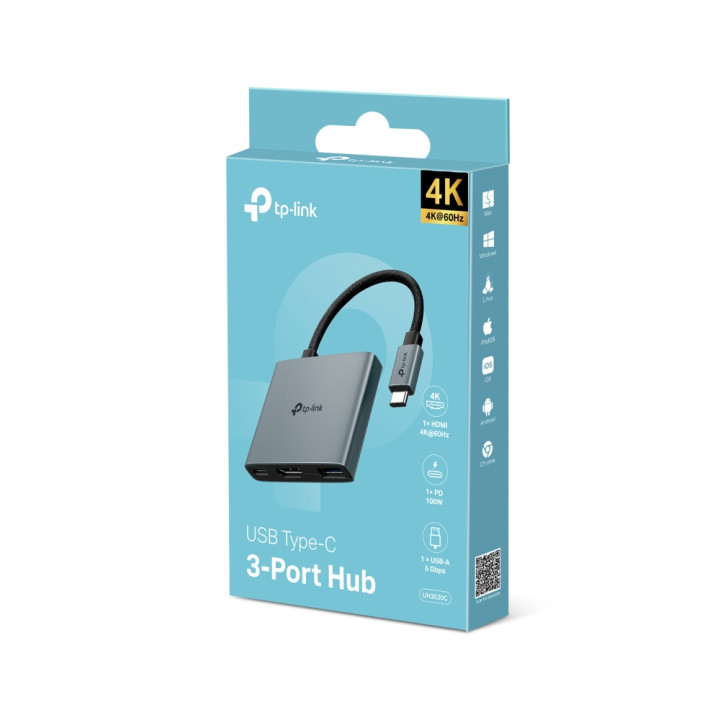 USB хъб TP-Link UH3020C, 1x HDMI Type-C - 10