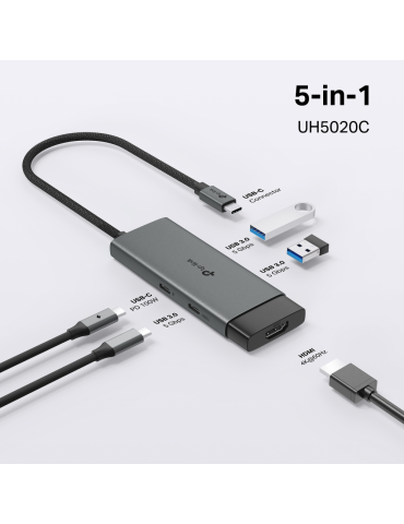 Докинг станция TP-Link UH5020C, 5 портов Type-C с PD 100W - 1
