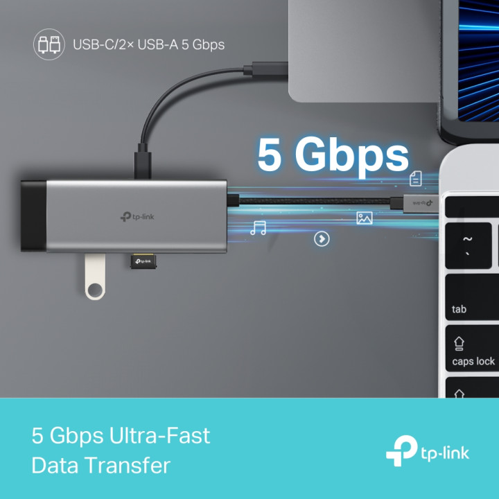 Докинг станция TP-Link UH5020C, 5 портов Type-C с PD 100W - 7