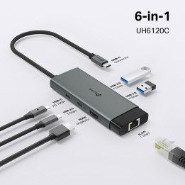 Докинг станция TP-LINK UH6120C, 6 портов, Type-C 5Gbps - 8885020625271 - 1