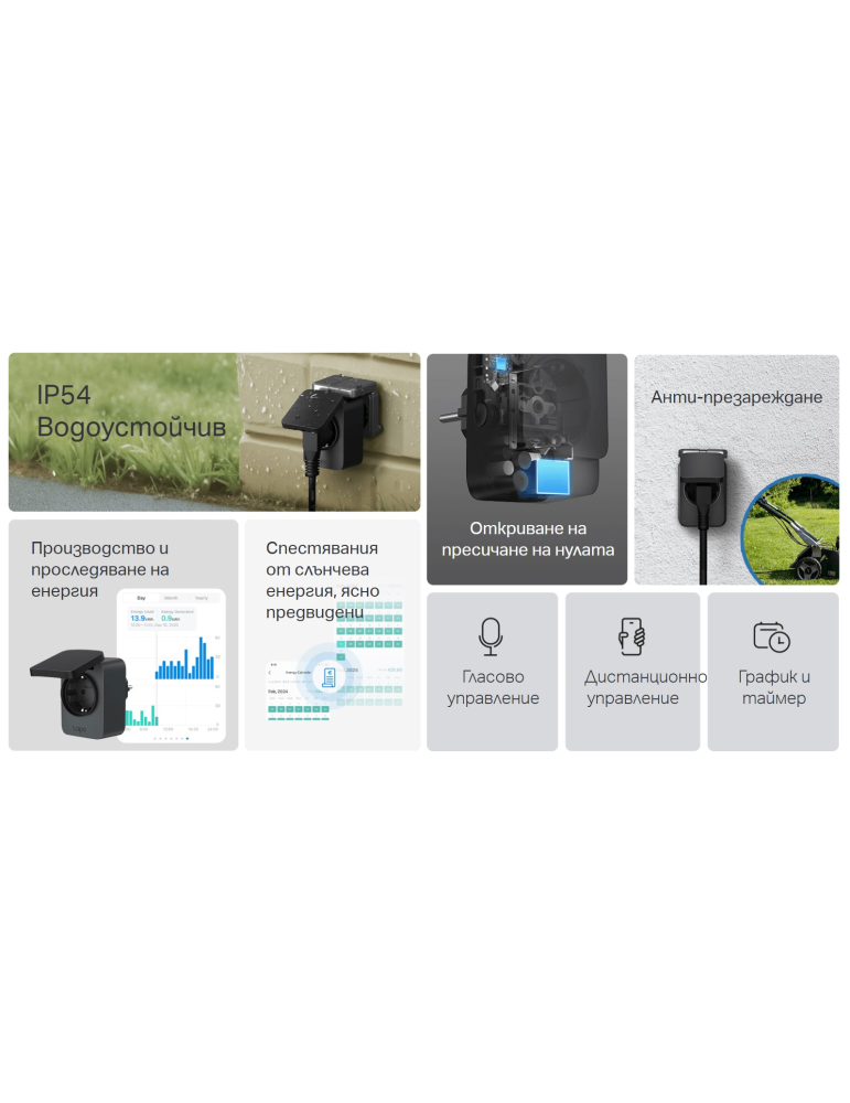 Интелигентен WiFi външен контакт TP-Link Tapo P410M - 2
